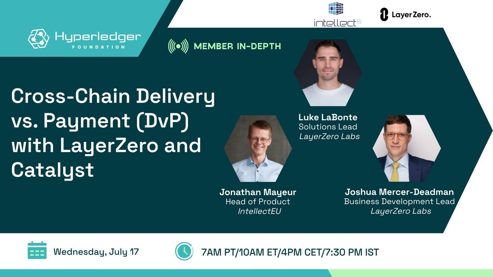 Hyperledger In-depth with IntellectEU and LayerZero Labs: Cross-Chain Delivery vs. Payment (DvP) with LayerZero and Catalyst